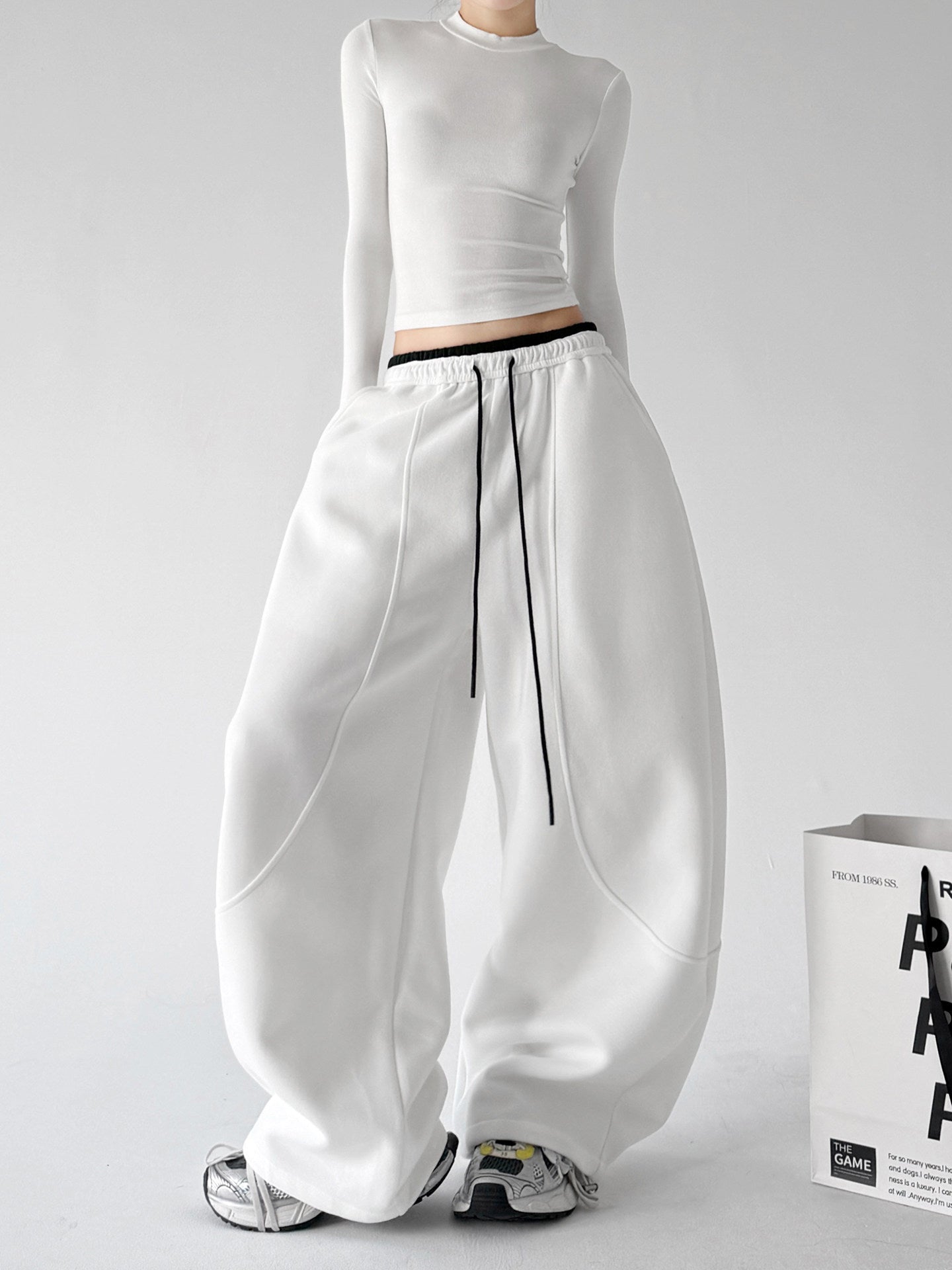 Contrast-Piped Wide-Leg Sweatpants - CT238 - COPPING THREADS - CT ORIGINALS