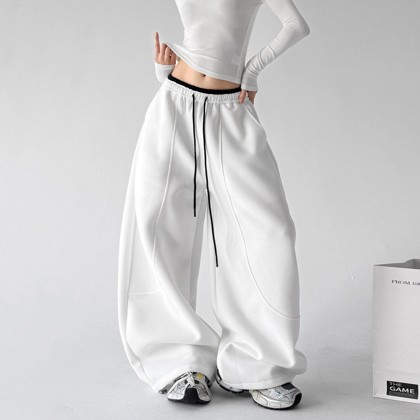 Contrast-Piped Wide-Leg Sweatpants - CT238 - COPPING THREADS - CT ORIGINALS