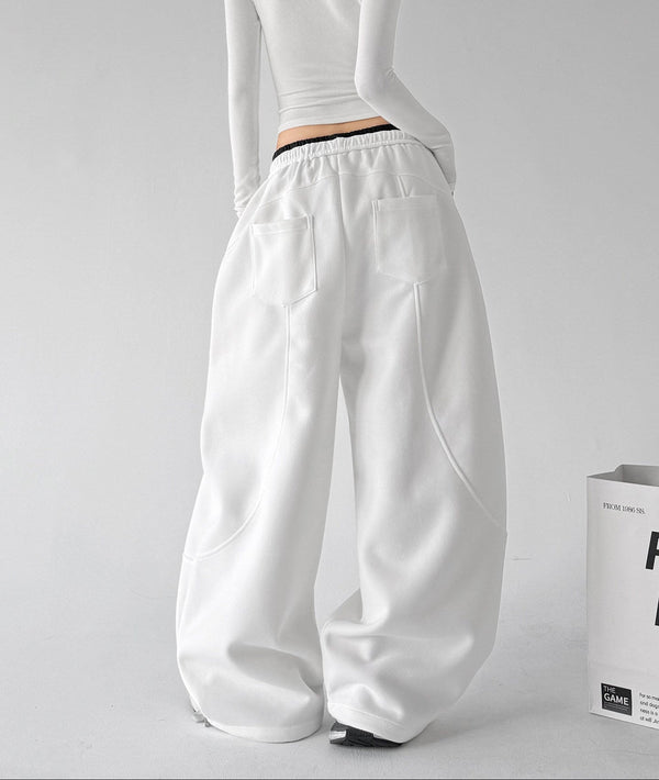 Contrast-Piped Wide-Leg Sweatpants - CT238 - COPPING THREADS - CT ORIGINALS