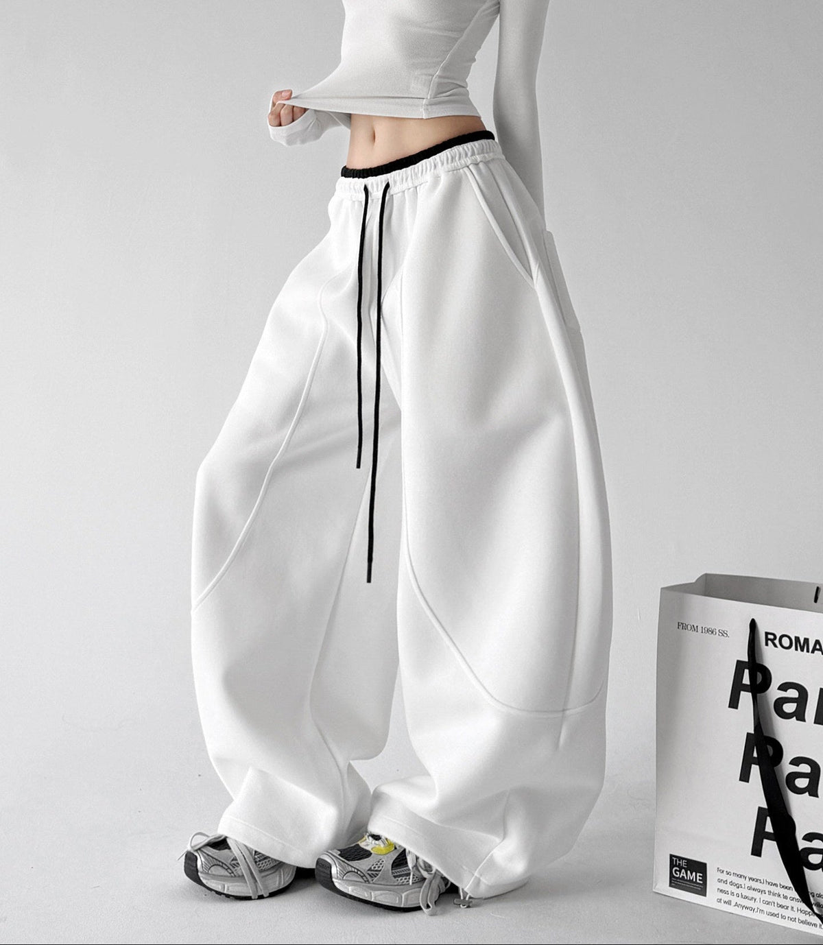 Contrast-Piped Wide-Leg Sweatpants - CT238 - COPPING THREADS - CT ORIGINALS