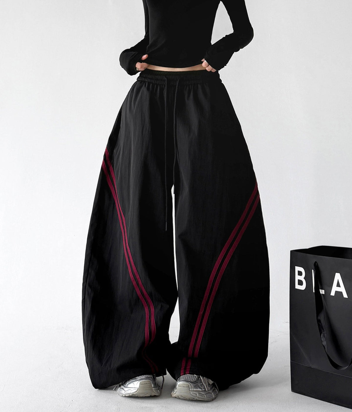 Contrast-Piping Wide-Leg Pants - CT8261 - COPPING THREADS - CT ORIGINALS