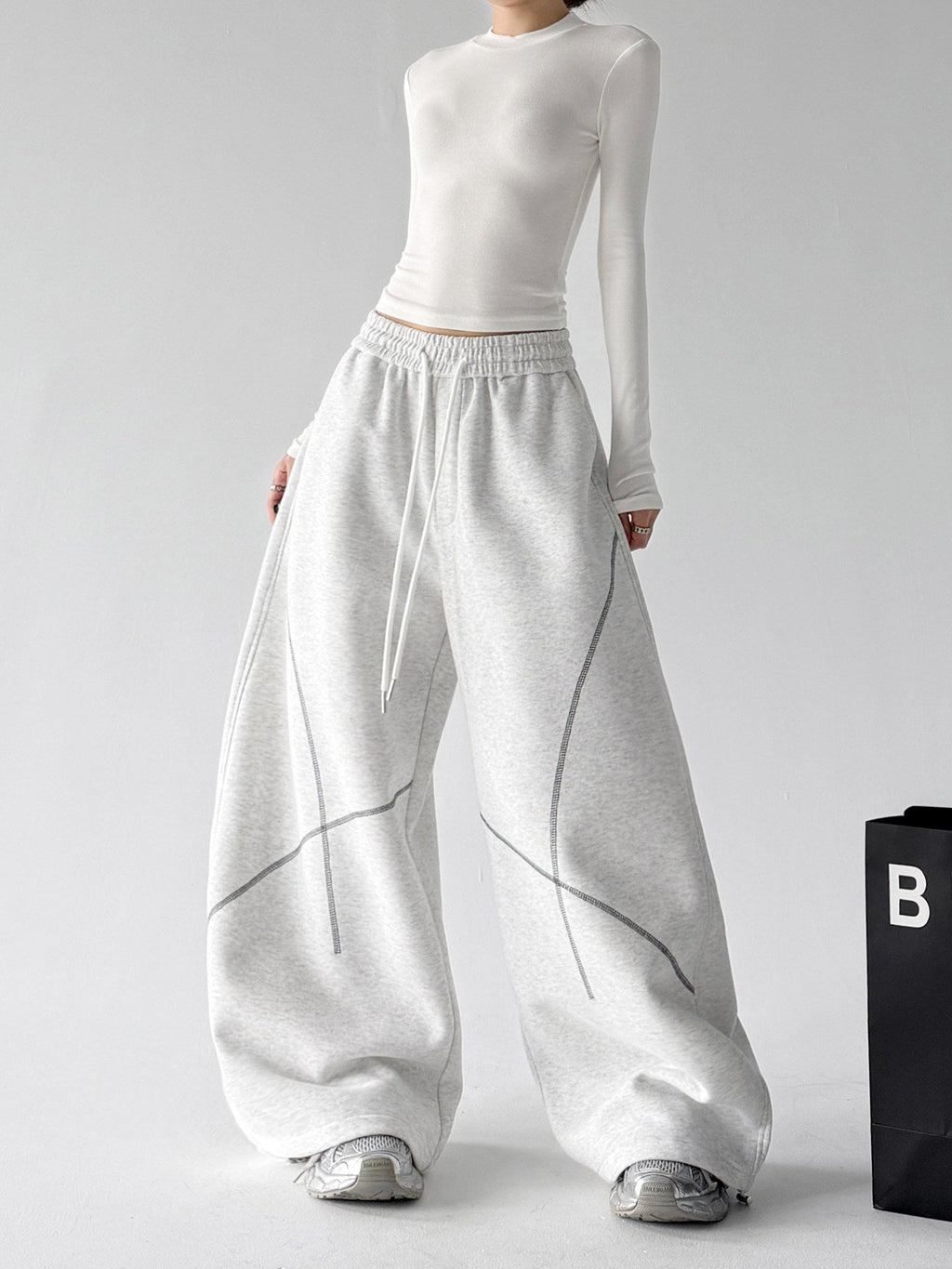 Contrast-Seam Balloon Sweatpants - CT8581 - COPPING THREADS - CT ORIGINALS