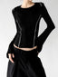 Contrast-Seam Bell-Cuff Long-Sleeve T-Shirt - COPPING THREADS - CT ORIGINALS