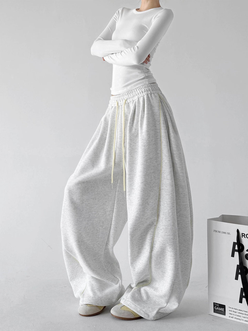 Contrast-Seam Wide-Leg Sweatpants - COPPING THREADS - CT ORIGINALS
