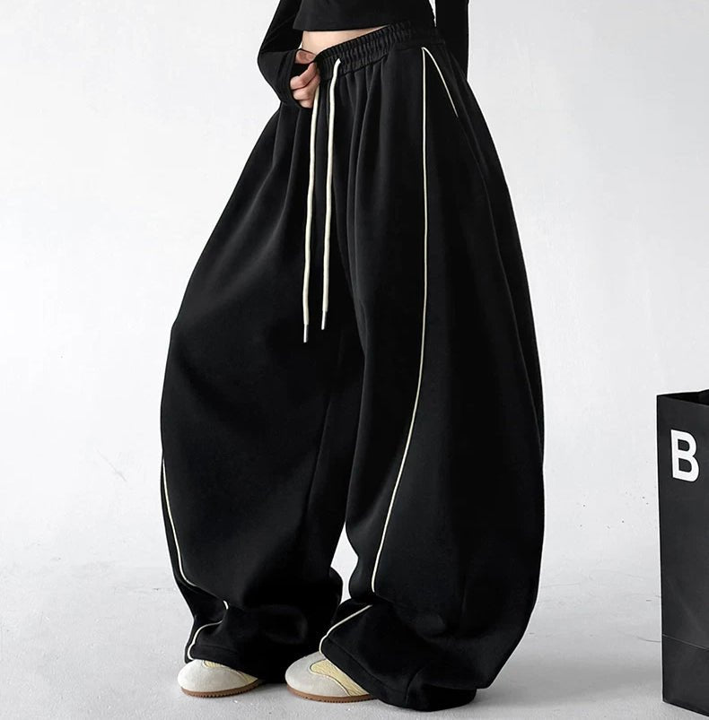 Contrast-Seam Wide-Leg Sweatpants - COPPING THREADS - CT ORIGINALS