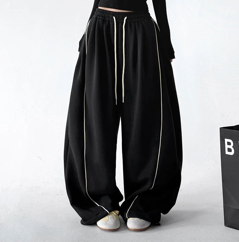 Contrast-Seam Wide-Leg Sweatpants - COPPING THREADS - CT ORIGINALS