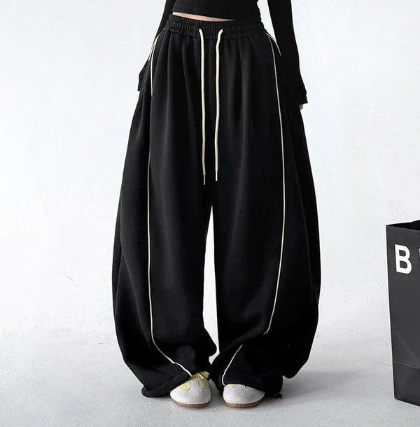 Contrast-Seam Wide-Leg Sweatpants - COPPING THREADS - CT ORIGINALS