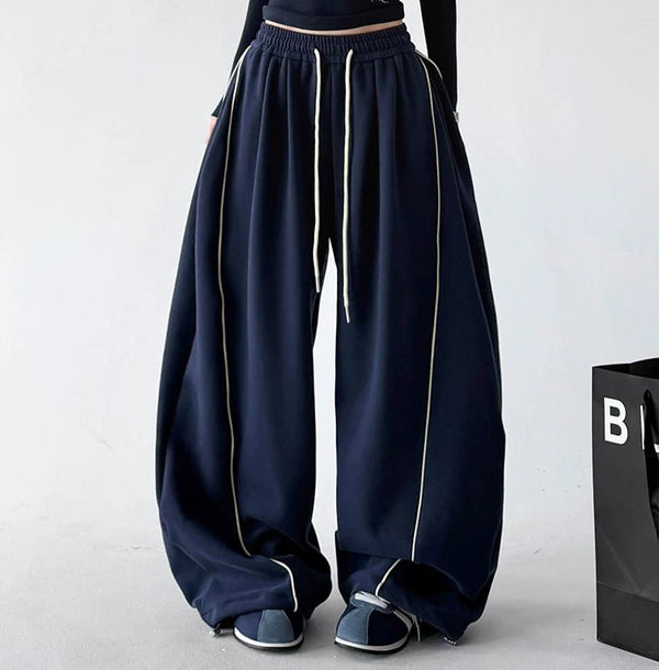 Contrast-Seam Wide-Leg Sweatpants - COPPING THREADS - CT ORIGINALS