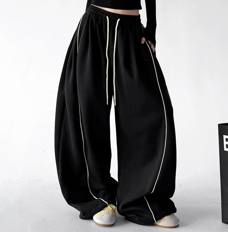 Contrast-Seam Wide-Leg Sweatpants - COPPING THREADS - CT ORIGINALS