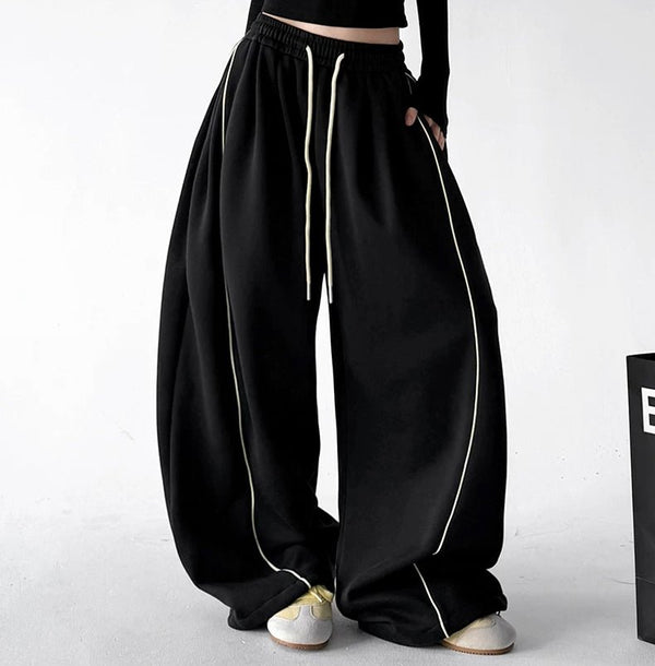 Contrast-Seam Wide-Leg Sweatpants - COPPING THREADS - CT ORIGINALS