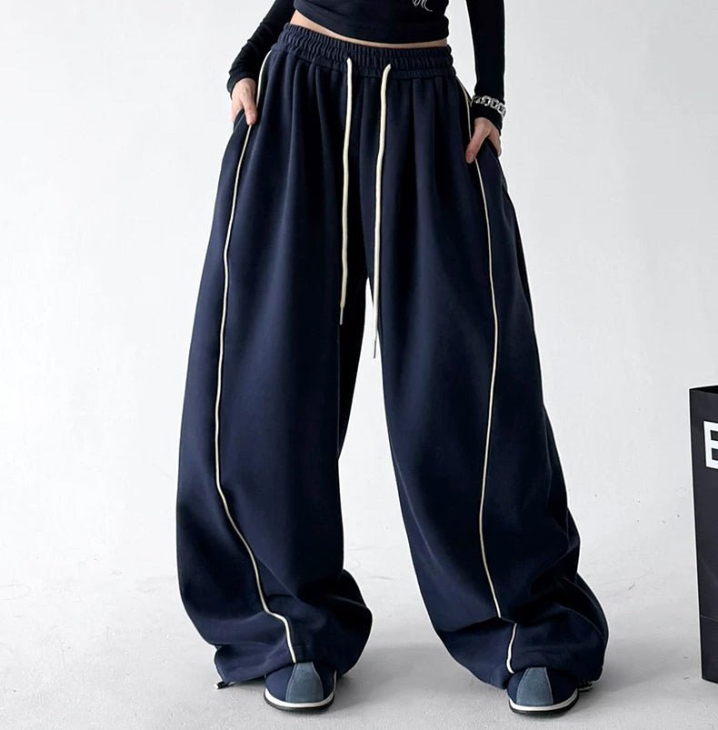 Contrast-Seam Wide-Leg Sweatpants - COPPING THREADS - CT ORIGINALS