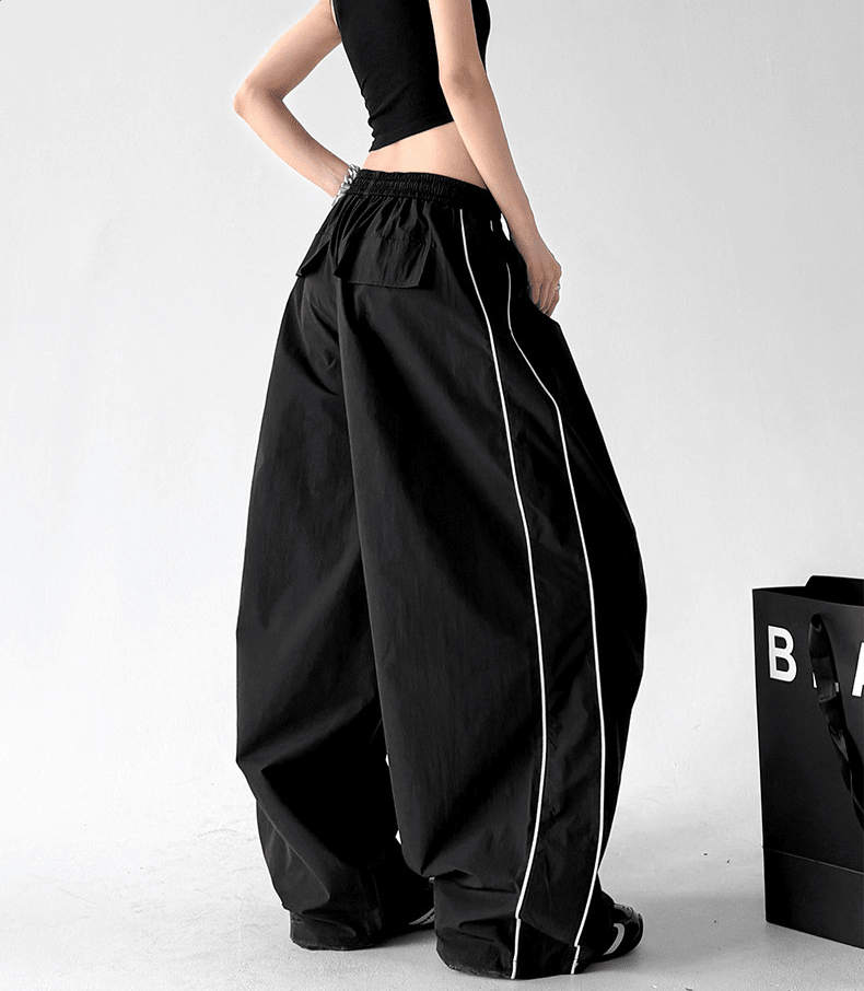 Contrast Side Piping Wide-Leg Pants - CT6227 - COPPING THREADS - CT Select