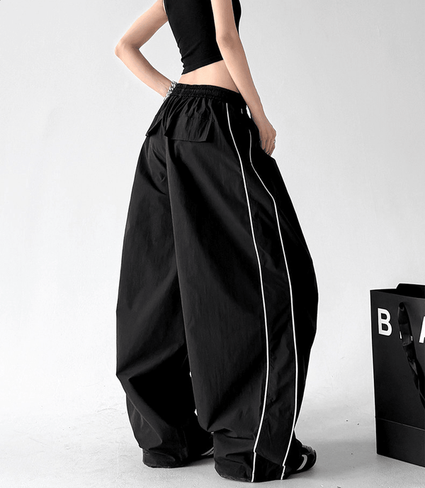 Contrast Side Piping Wide-Leg Pants - CT6227 - COPPING THREADS - CT Select