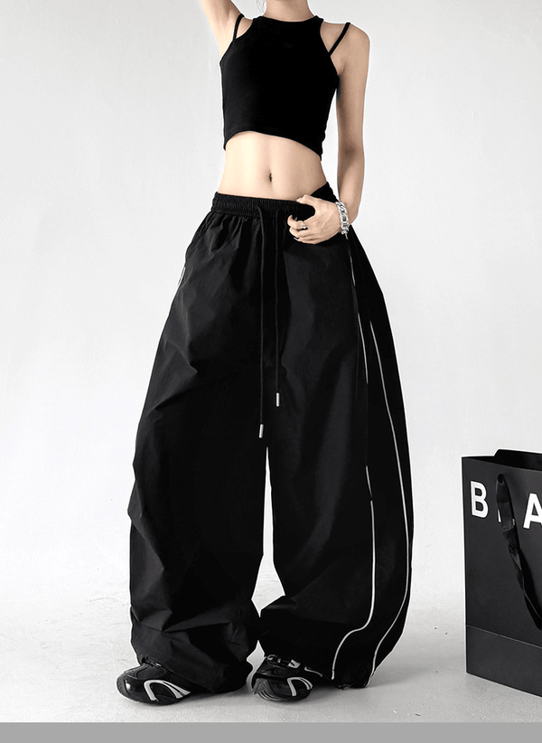 Contrast Side Piping Wide-Leg Pants - CT6227 - COPPING THREADS - CT Select