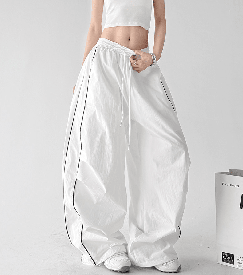 Contrast Side Piping Wide-Leg Pants - CT6227 - COPPING THREADS - CT Select