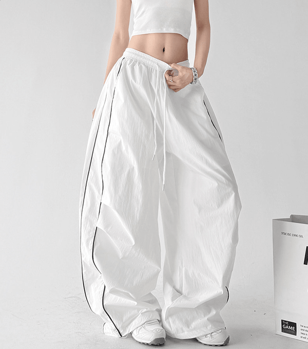 Contrast Side Piping Wide-Leg Pants - CT6227 - COPPING THREADS - CT Select