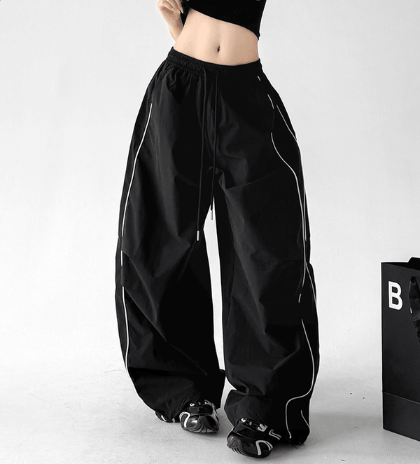 Contrast Side Piping Wide-Leg Pants - CT6227 - COPPING THREADS - CT Select