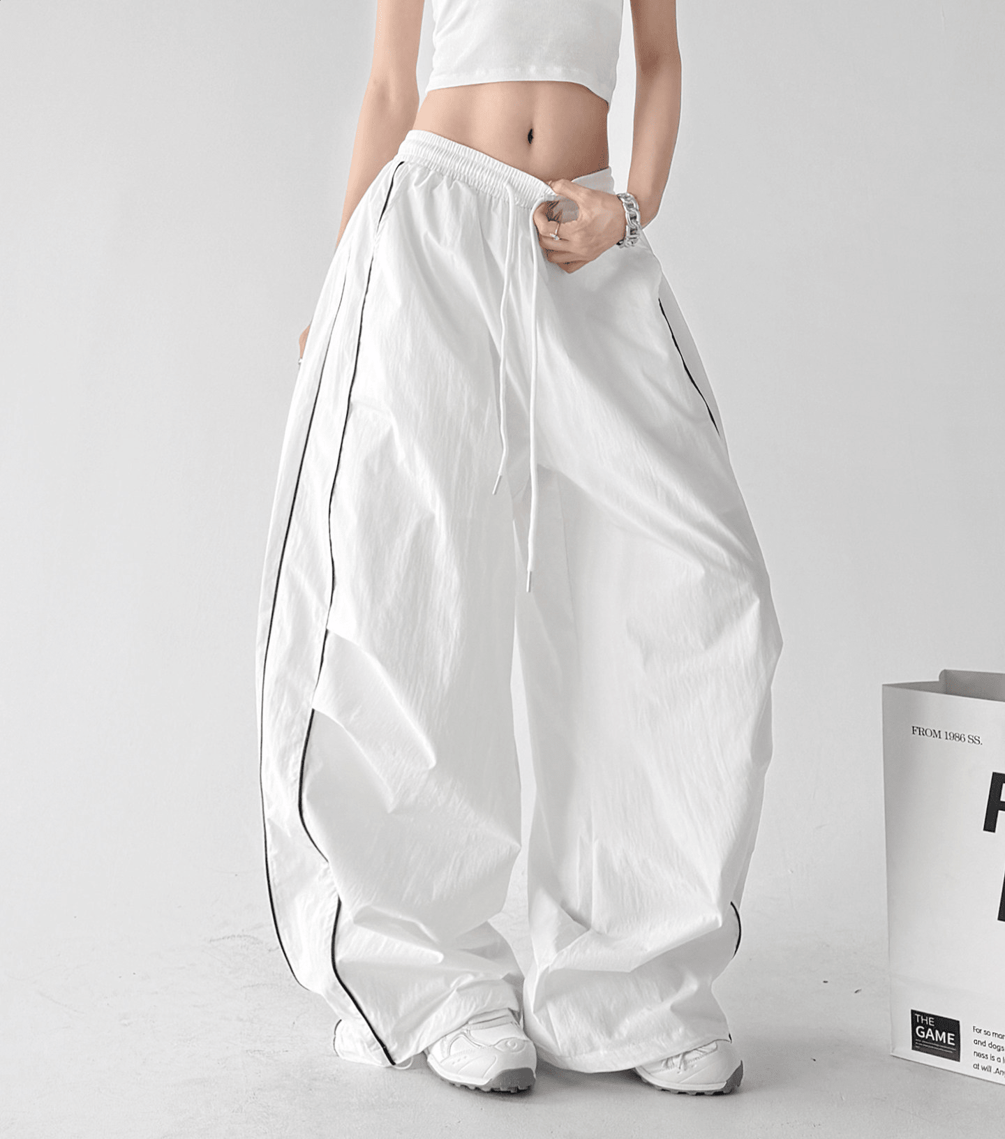 Contrast Side Piping Wide-Leg Pants - CT6227 - COPPING THREADS - CT Select