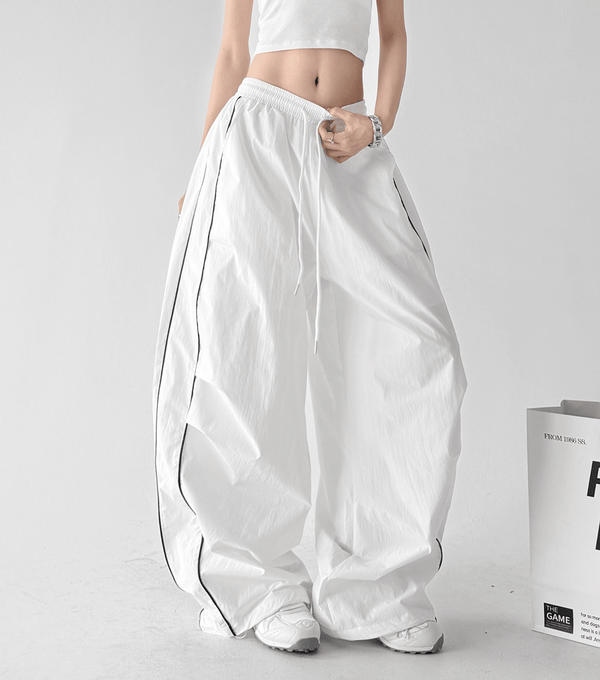 Contrast Side Piping Wide-Leg Pants - CT6227 - COPPING THREADS - CT Select