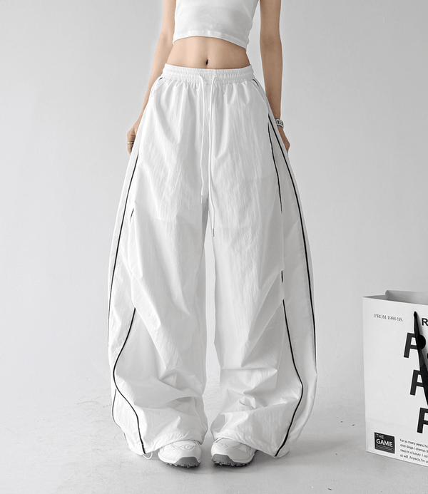 Contrast Side Piping Wide-Leg Pants - CT6227 - COPPING THREADS - CT Select