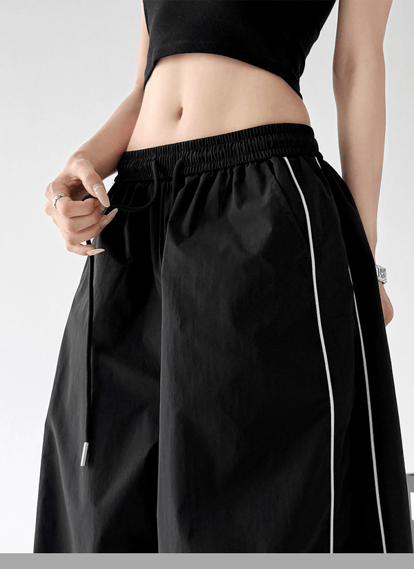 Contrast Side Piping Wide-Leg Pants - CT6227 - COPPING THREADS - CT Select