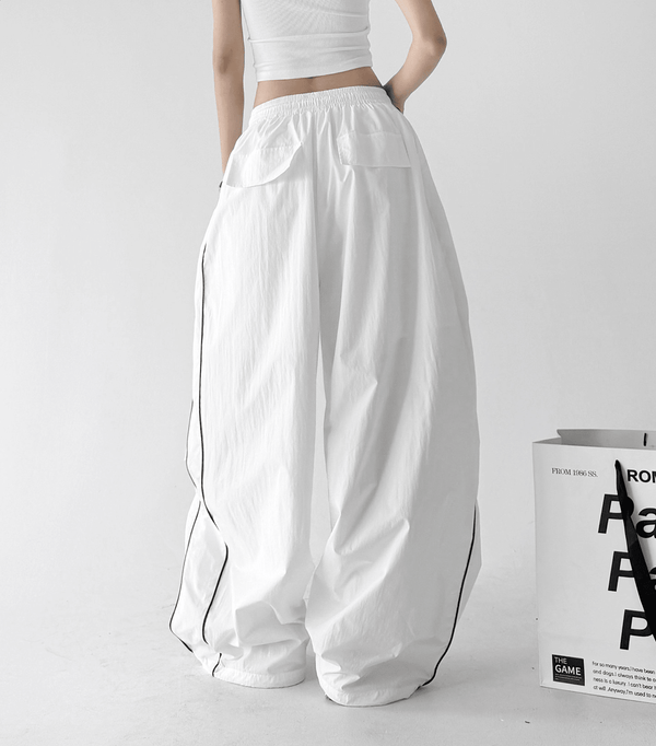 Contrast Side Piping Wide-Leg Pants - CT6227 - COPPING THREADS - CT Select