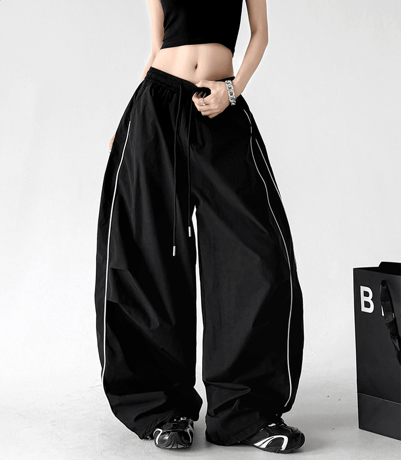 Contrast Side Piping Wide-Leg Pants - CT6227 - COPPING THREADS - CT Select