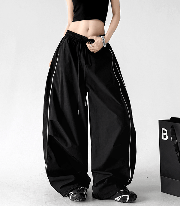 Contrast Side Piping Wide-Leg Pants - CT6227 - COPPING THREADS - CT Select