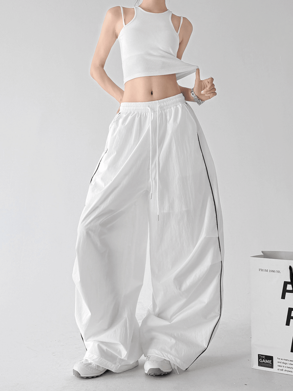 Contrast Side Piping Wide-Leg Pants - CT6227 - COPPING THREADS - CT Select