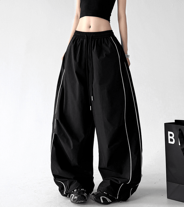 Contrast Side Piping Wide-Leg Pants - CT6227 - COPPING THREADS - CT Select