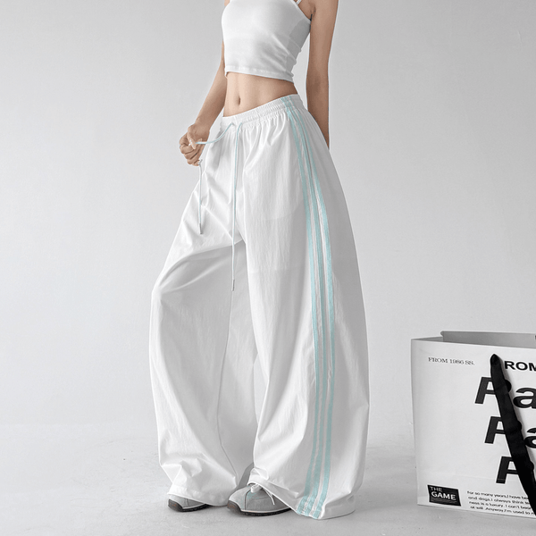 Contrast Side Stripe Wide Leg Track Pants - CT66157 - COPPING THREADS - CT Select