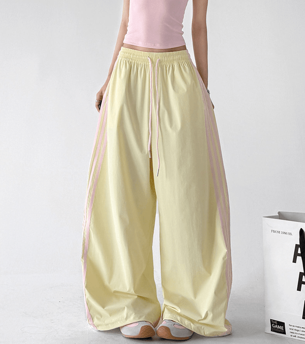 Contrast Side Stripe Wide Leg Track Pants - CT66157 - COPPING THREADS - CT Select