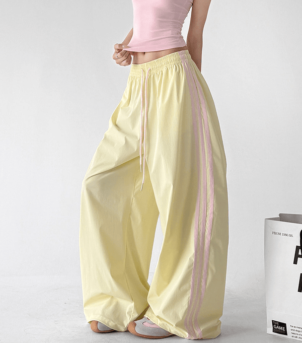 Contrast Side Stripe Wide Leg Track Pants - CT66157 - COPPING THREADS - CT Select