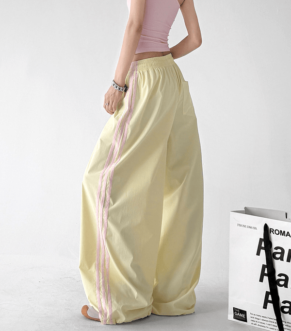 Contrast Side Stripe Wide Leg Track Pants - CT66157 - COPPING THREADS - CT Select