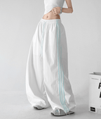 Contrast Side Stripe Wide Leg Track Pants - CT66157 - COPPING THREADS - CT Select