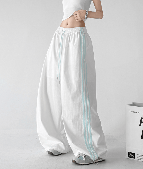 Contrast Side Stripe Wide Leg Track Pants - CT66157 - COPPING THREADS - CT Select