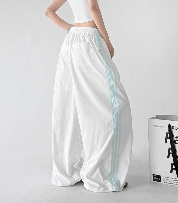 Contrast Side Stripe Wide Leg Track Pants - CT66157 - COPPING THREADS - CT Select