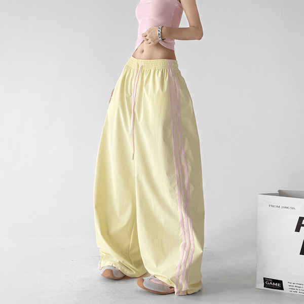 Contrast Side Stripe Wide Leg Track Pants - CT66157 - COPPING THREADS - CT Select