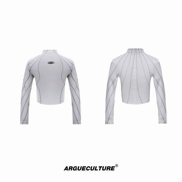 Contrast-Stitch Metal-Detail Mock-Neck Top - COPPING THREADS - Argue Culture