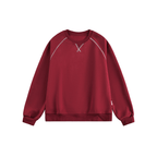 Contrast Stitch Raglan Crewneck Sweatshirt - COPPING THREADS - CATTEE