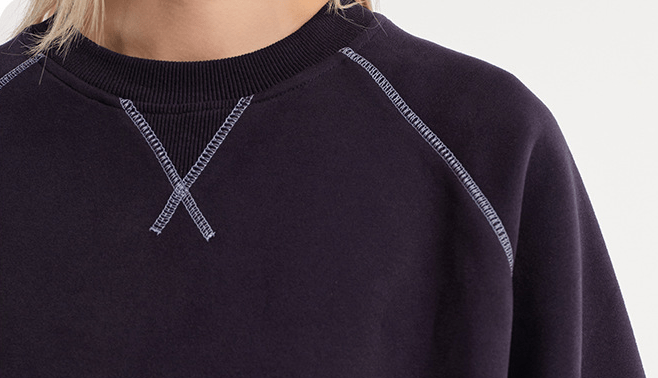 Contrast Stitch Raglan Crewneck Sweatshirt - COPPING THREADS - CATTEE