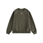 Contrast Stitch Raglan Crewneck Sweatshirt - COPPING THREADS - CATTEE