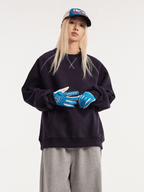 Contrast Stitch Raglan Crewneck Sweatshirt - COPPING THREADS - CATTEE
