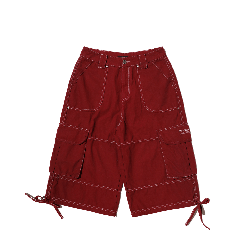 Contrast Stitch Utility Cargo Jorts - COPPING THREADS - MOROMORO