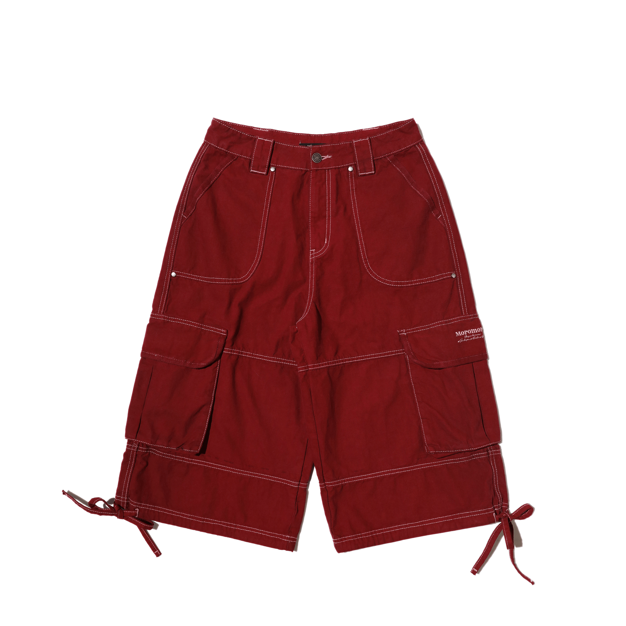 Contrast Stitch Utility Cargo Jorts - COPPING THREADS - MOROMORO