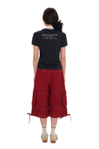 Contrast Stitch Utility Cargo Jorts - COPPING THREADS - MOROMORO