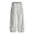 Contrast Stitching Deconstructed Wide - Leg Jeans - COPPING THREADS - CT Select