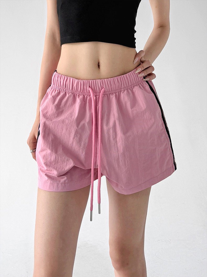 Contrast-Stripe Drawstring Shorts - CT6210 - COPPING THREADS - CT ORIGINALS