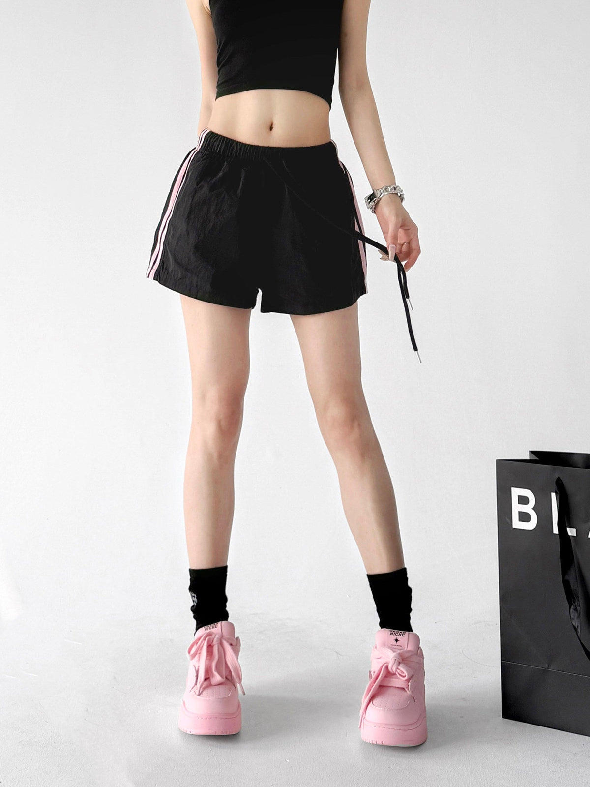 Contrast-Stripe Drawstring Shorts - CT6210 - COPPING THREADS - CT ORIGINALS
