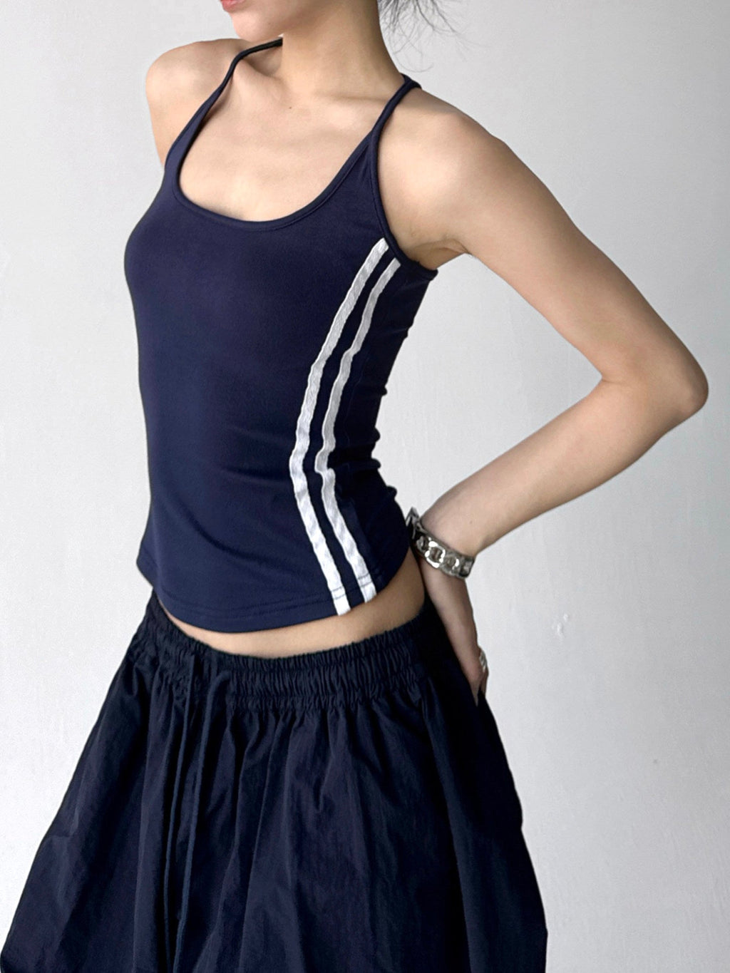 Contrast-Stripe Fitted Tank - CT6644 - COPPING THREADS - CT ORIGINALS
